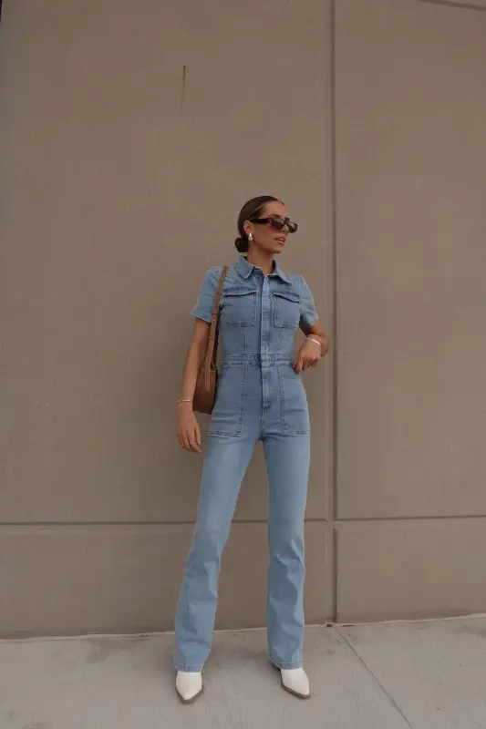 Chelsey Blue Denim Jumpsuit